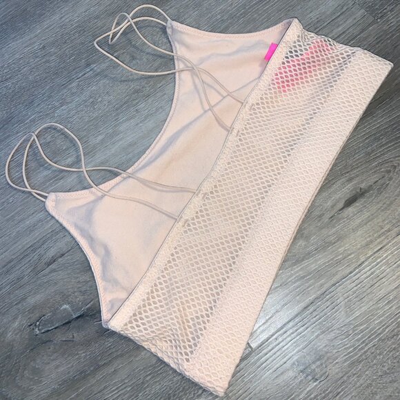 Bungee-Strap Mesh Bralette in pink shade 'Sugar Baby,' Size Small (La SENZA) - Picture 3 of 6